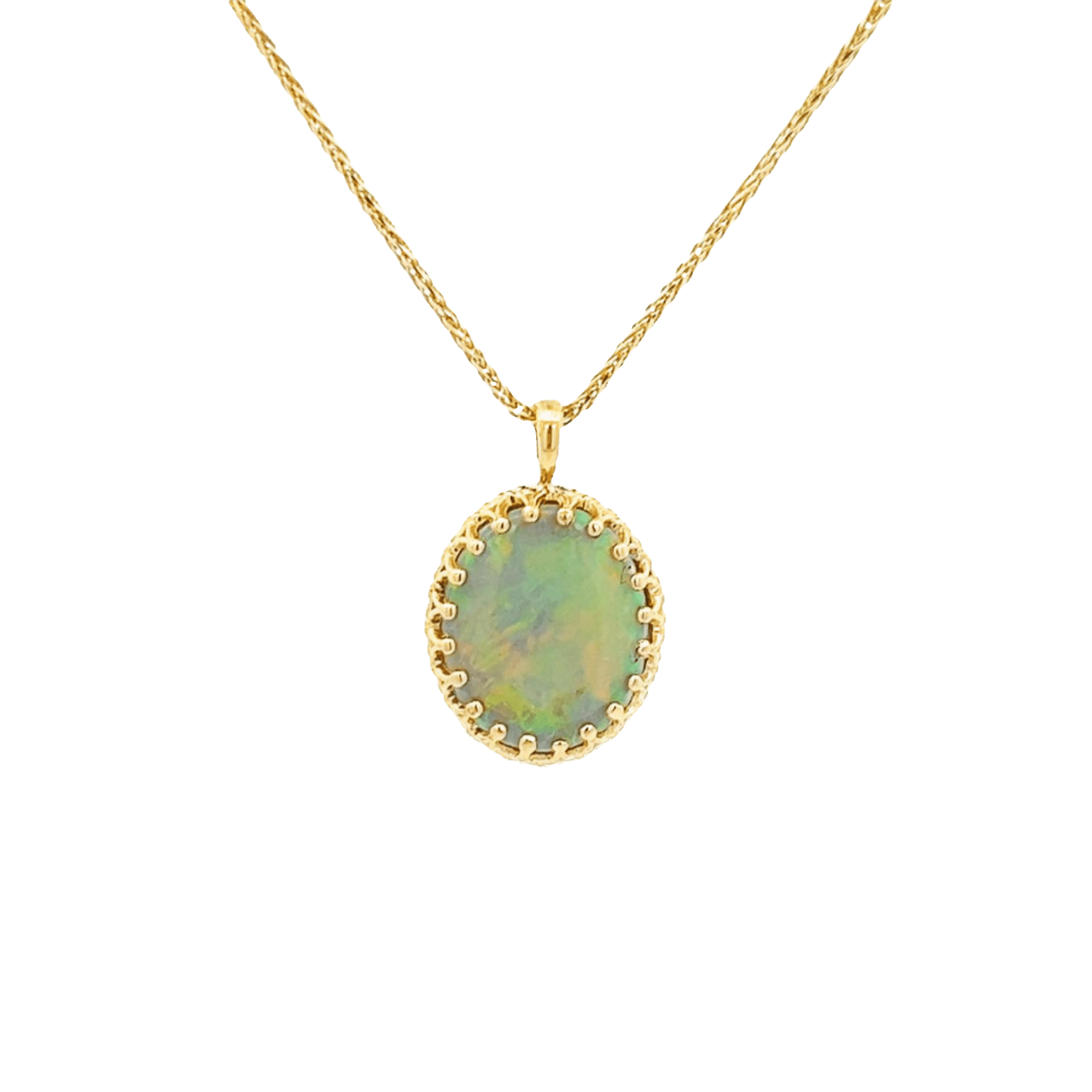 Vardy's Collection Free Form Opal Pendant Necklace in 14K Yellow Gold (2.41ct)