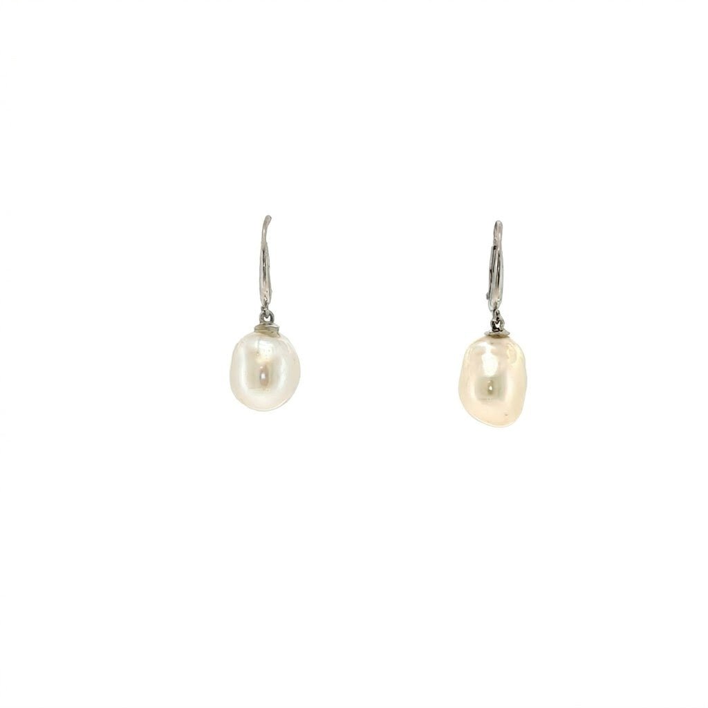Vardy's Collection Fresh Water Pearl Drop Earrings in 14K White Gold