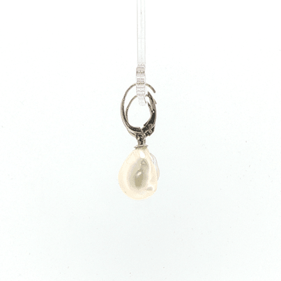 Vardy's Collection Fresh Water Pearl Drop Earrings in 14K White Gold