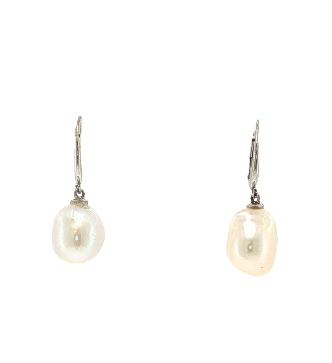 Vardy's Collection Fresh Water Pearl Drop Earrings in 14K White Gold