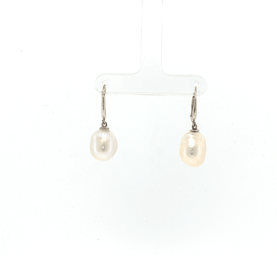 Vardy's Collection Fresh Water Pearl Drop Earrings in 14K White Gold