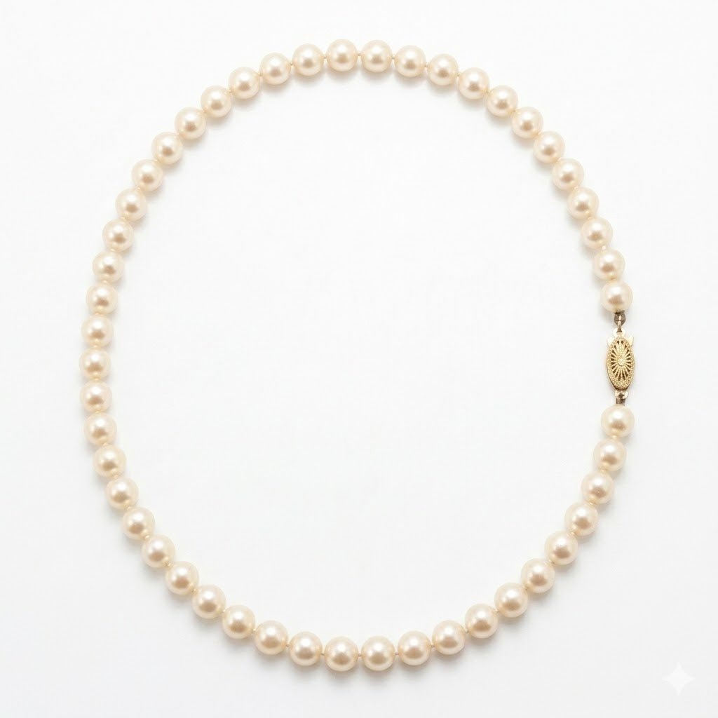 Vardy's Collection Fresh Water Pearl Single Strand Necklace in 14K Yellow Gold