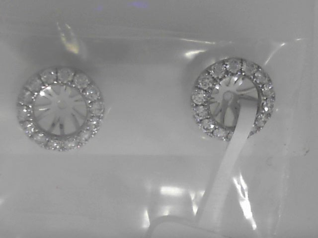 Vardy's Collection Halo Setting Diamond Jackets in 18K White Gold (0.60ctw)