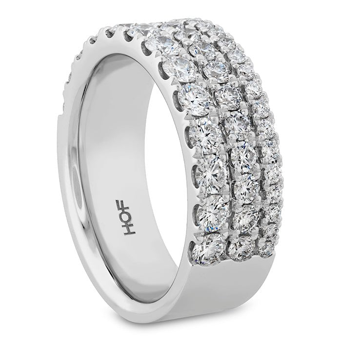 Vardy's Collection Heart On Fire Cut Triple Row 1.6ct Fashion Ring in 18K White Gold