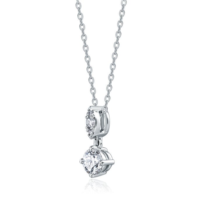 Vardy's Collection Heart on Fire Diamond Flower Pendant Necklace in 18K White Gold (0.62ctw)