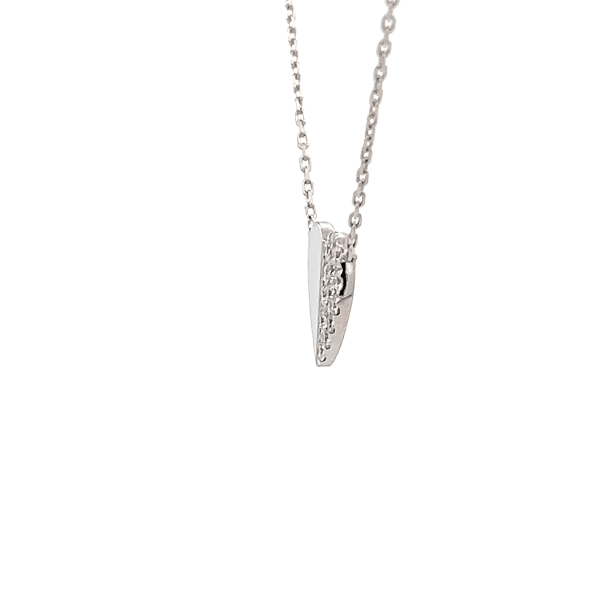 Vardy's Collection Heart Pendant Necklace with Round Diamonds in 14K White Gold (0.27tw)