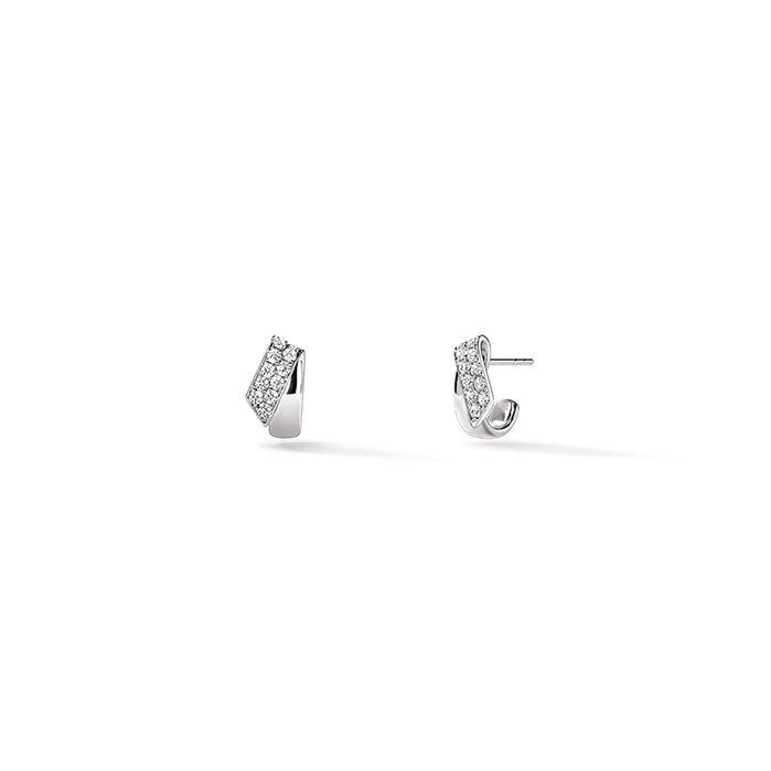 Vardy's Collection Inside Out Diamond Flip Huggies Earrings in 18K White Gold (0.49ct)
