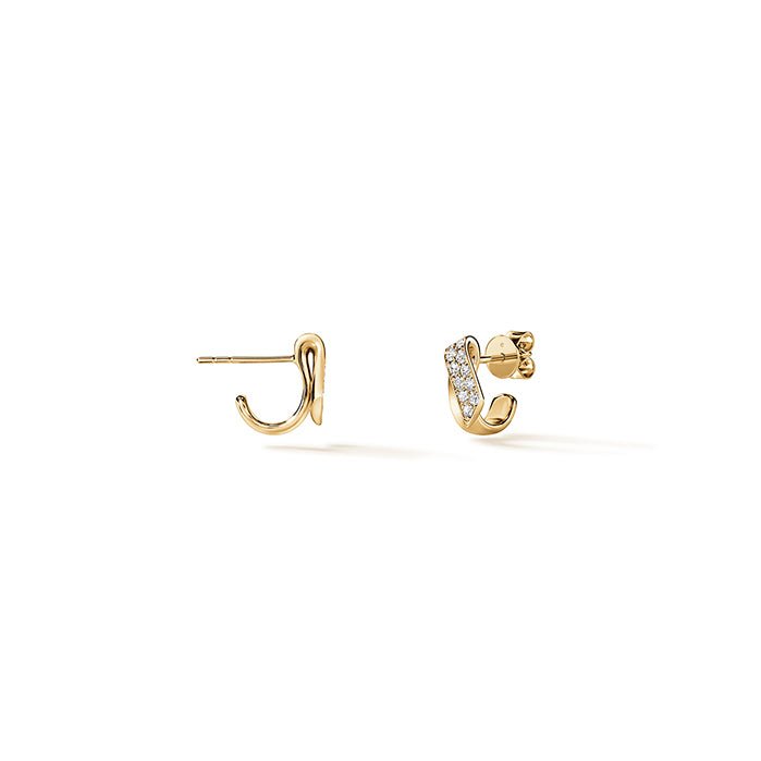 Vardy's Collection Inside Out Diamond Flip Small Hoop Earrings in 18K Yellow Gold (0.91ctw)