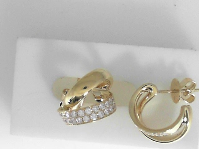 Vardy's Collection Inside Out Diamond Flip Small Hoop Earrings in 18K Yellow Gold (0.91ctw)