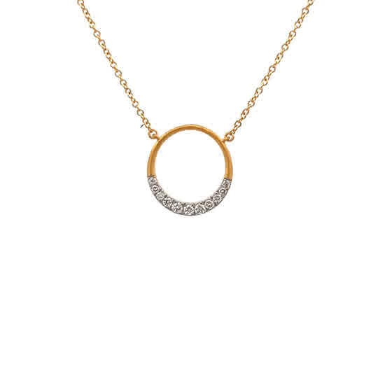 Vardy's Collection Open Diamond Pendant in 14K Yellow Gold (0.21ct)