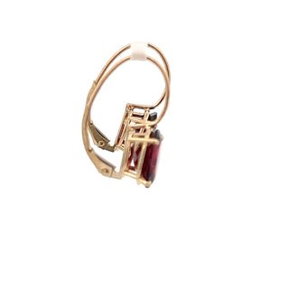 Vardy's Collection Oval Garnet Drop Earrings in 14K Yellow Gold (5.53ct)