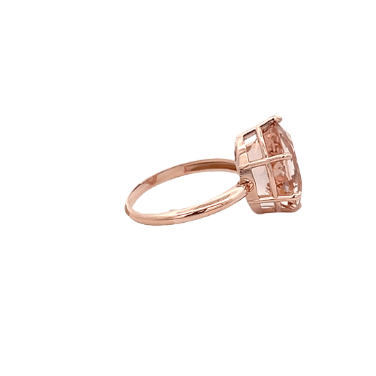 Vardy's Collection Oval Morganite Fashion Ring in 14K Rose Gold (6ct)