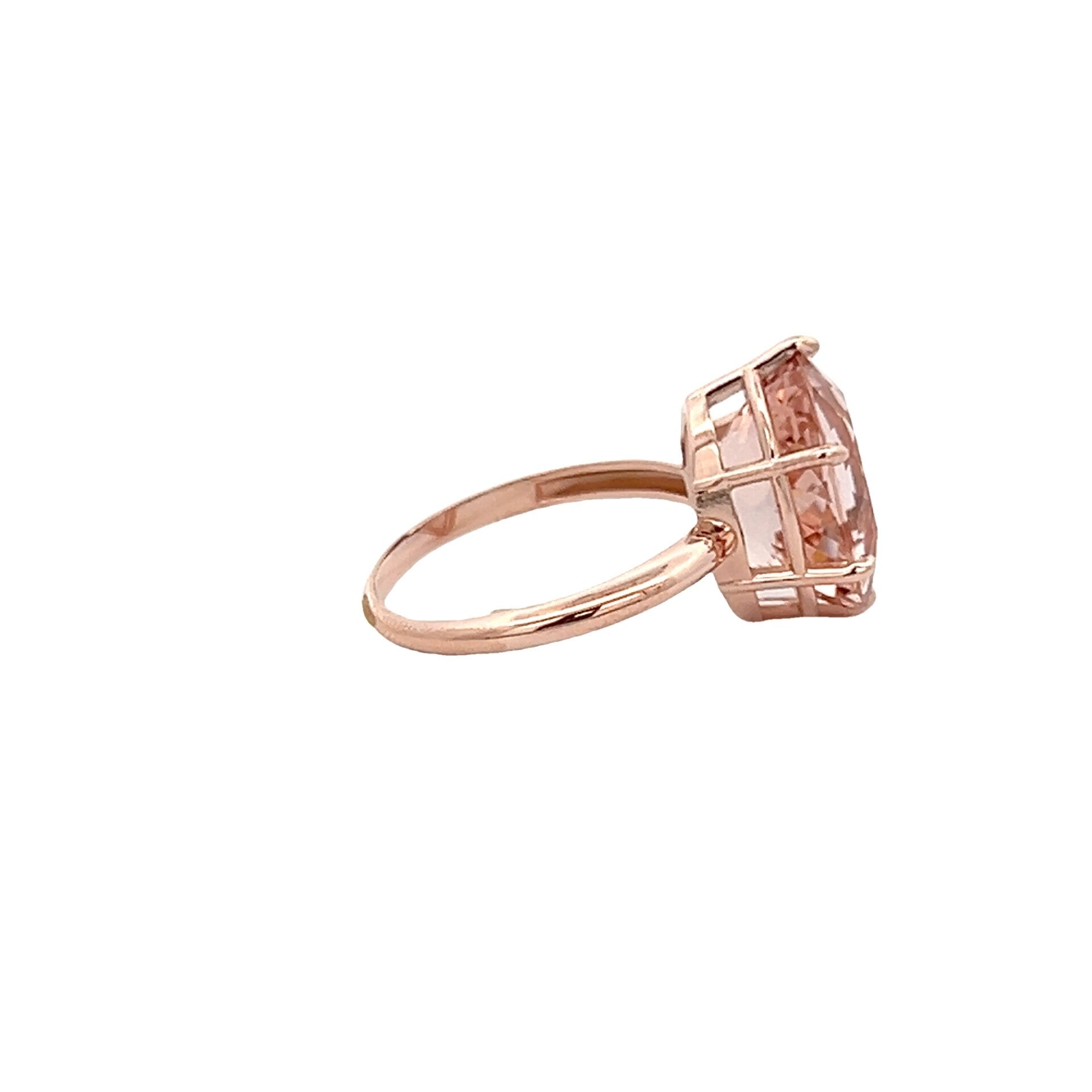 Vardy's Collection Oval Morganite Fashion Ring in 14K Rose Gold (6ct)