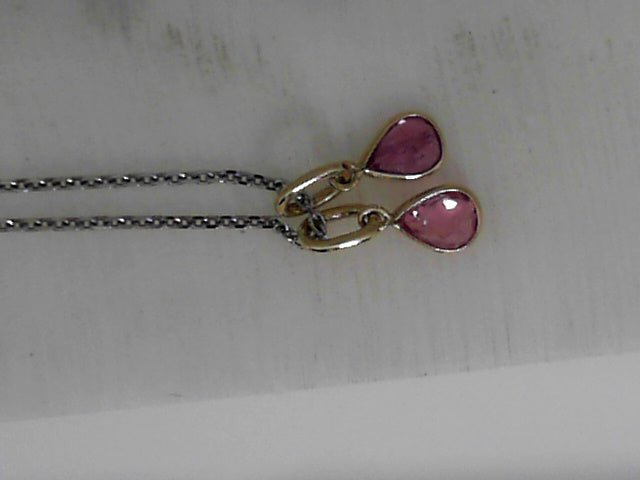 Vardy's Collection Oval Sapphire Drop Pendant Necklace in 18K Yellow Gold