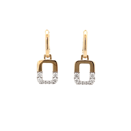 Vardy's Collection Pavé Diamond Drop Earrings in 14K Yellow and White Gold (0.61ct)