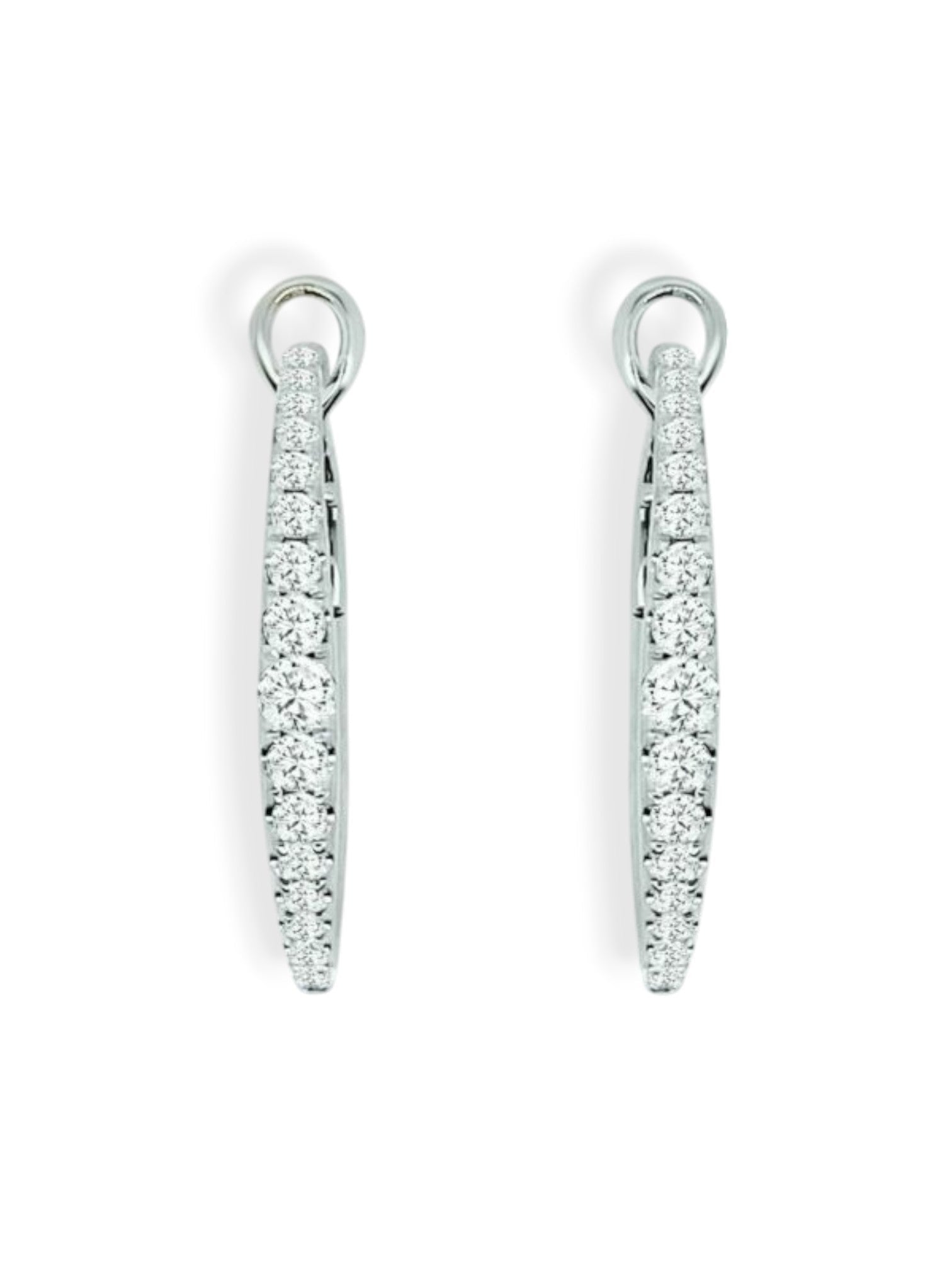 Vardy's Collection Pavé Diamond Hoop Earrings in 14K White Gold (1.2ct)