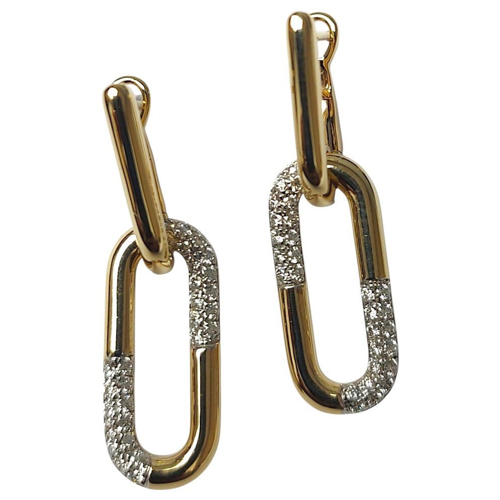 Vardy's Collection Pavé Paperclip Bracelet in 14K Yellow Gold (0.42ct)