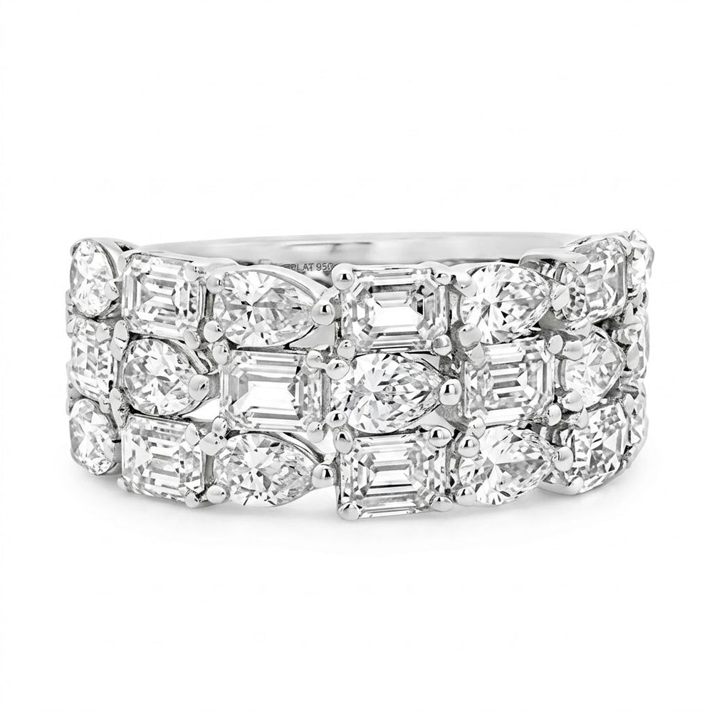 Shop Vardy's Collection Pear and Emerald Cut Diamond Cluster Fashion ...
