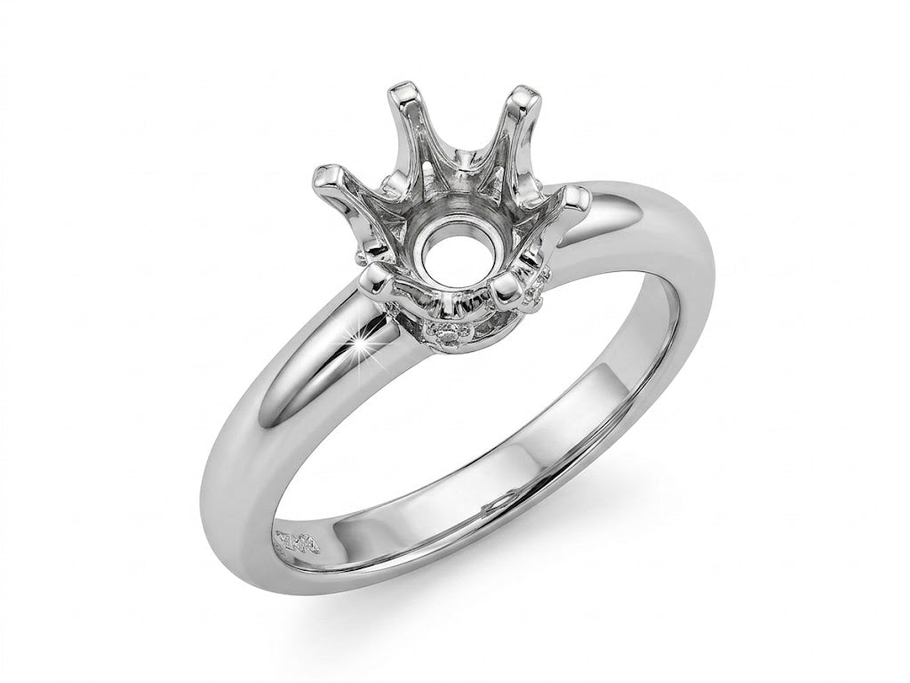 Vardy's Collection Platinum Six - Prong Semi - Mount Engagement Ring in Platinum