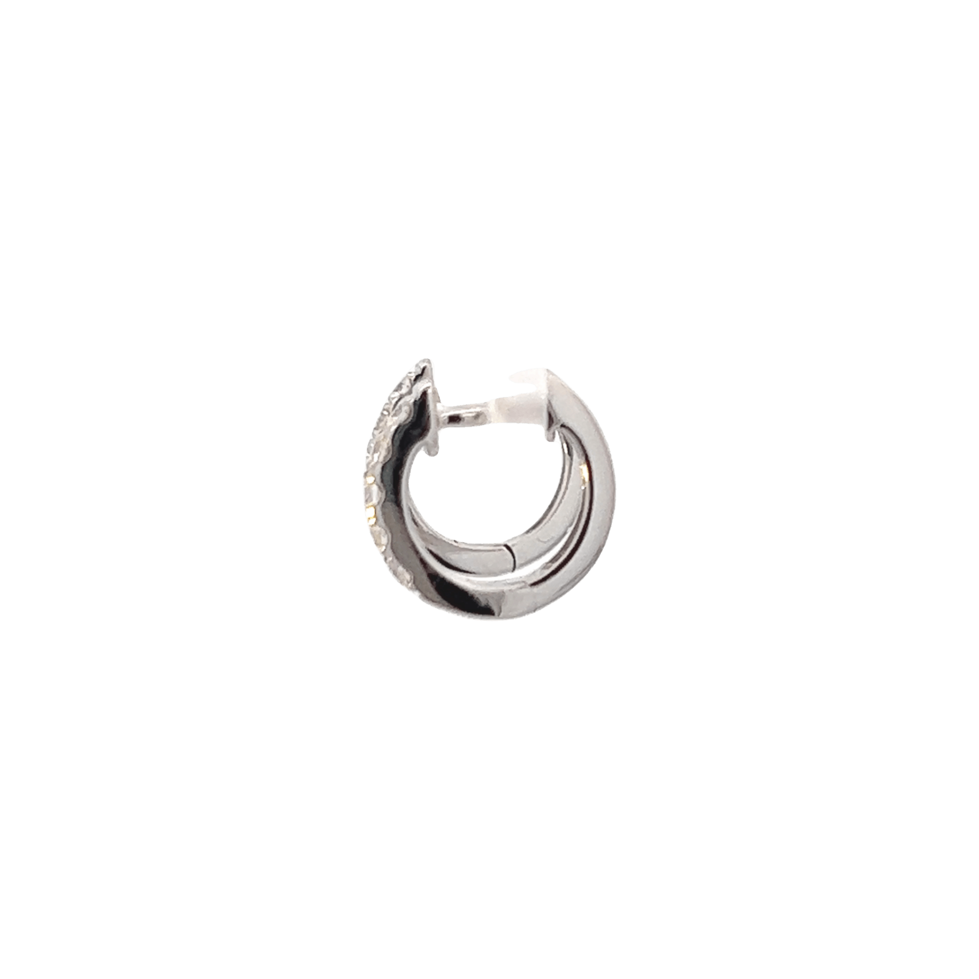 Vardy's Collection Polished 14K White Gold Small Hoop Earrings in White Gold (0.32ct)