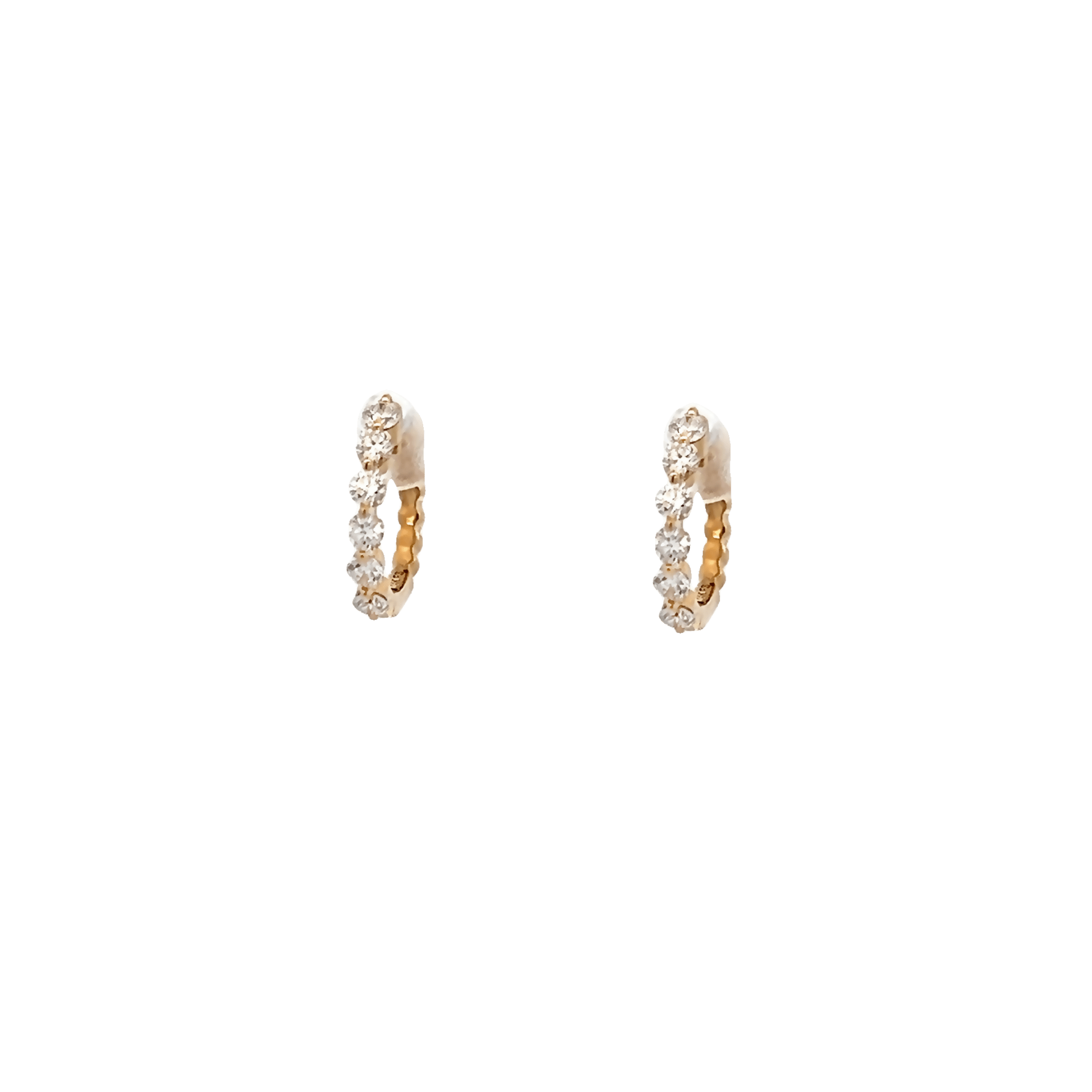 Vardy's Collection Polished Small Hoop Earrings in 14K Yellow Gold (0.11ct)