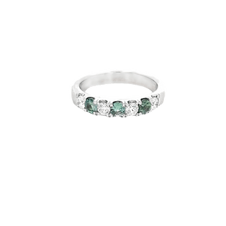 Vardy's Collection Round Alexandrite and Diamond Fashion Ring in 18K White Gold (0.8ct)