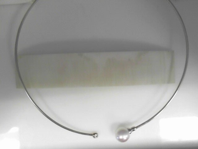 Vardy's Collection Round Diamond and South Sea White Excellent Pearl Choker Necklace in 18K White Gold (0.10ct)