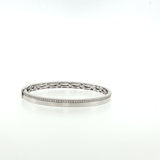 Vardy's Collection Round Diamond Bangle Bracelet in 14K White Gold (0.56ct)