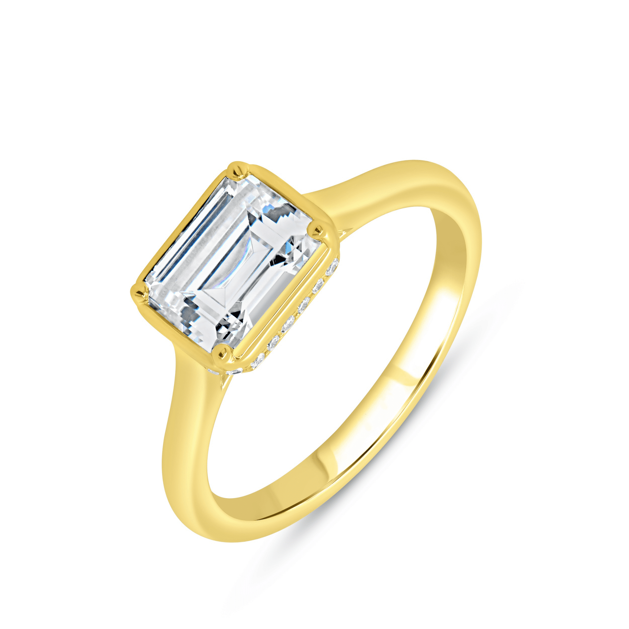 Vardy's Collection Round Diamond Bezel Set Engagement Ring in 18K Gold Plated Sterling Silver (0.09ct)
