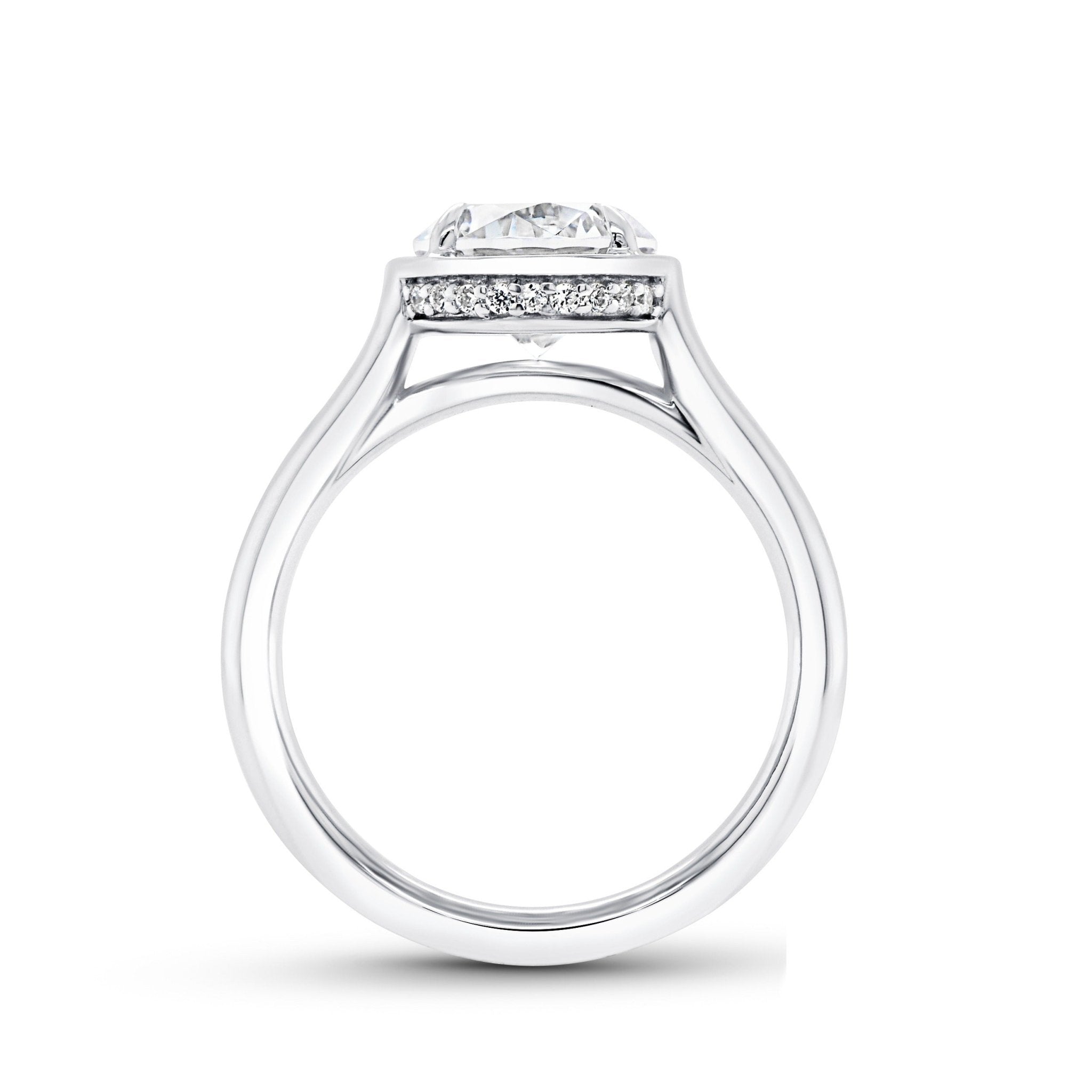 Vardy's Collection Round Diamond Bezel Setting Engagement Ring in 18K Gold Plated Silver (0.09ct)