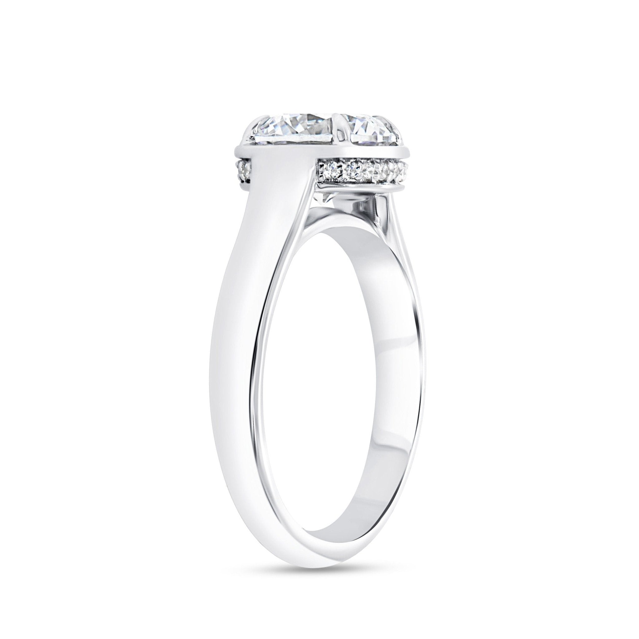 Vardy's Collection Round Diamond Bezel Setting Engagement Ring in 18K Gold Plated Silver (0.09ct)