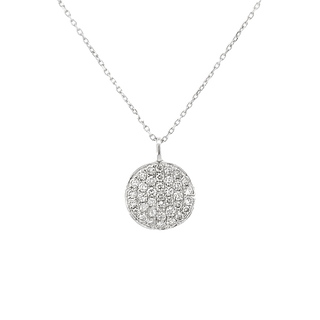 Vardy's Collection Round Diamond Cluster Pendant Necklace in 14K White Gold (0.89ct)