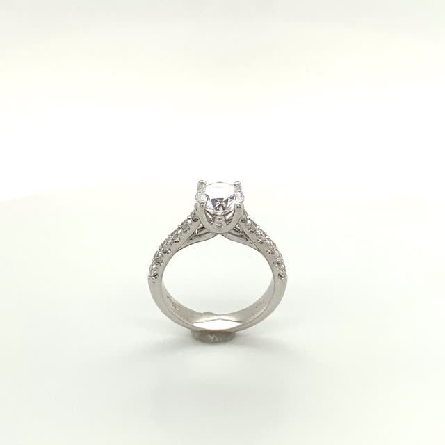 Vardy's Collection Round Diamond Contemporary Semi - Mount Engagement Ring in 14K White Gold (0.57ct)