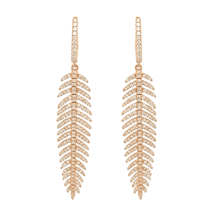 Vardy's Collection Round Diamond Drop Earrings in 18K Rosé Gold (1.01ct)