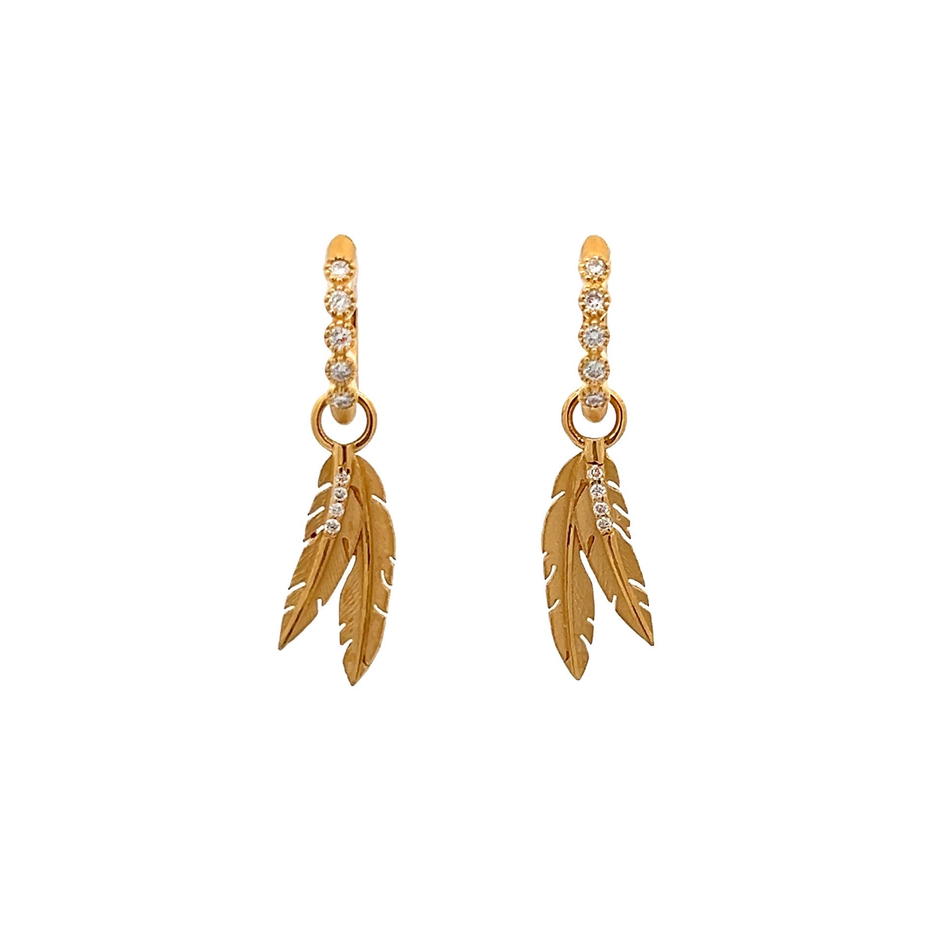 Vardy's Collection Round Diamond Drop Jackets in 14K Yellow Gold (0.05ct)