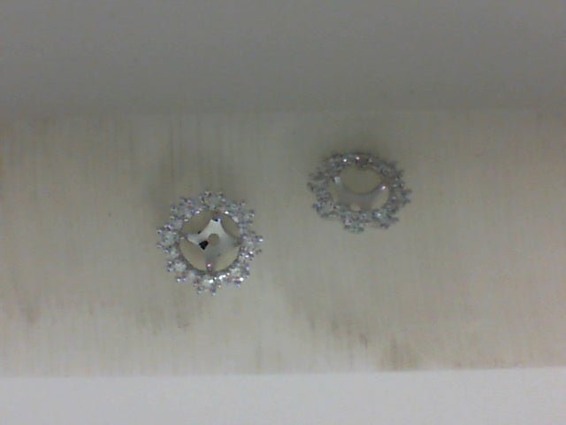 Vardy's Collection Round Diamond Halo Earring Jackets in 18K White Gold (0.47ct)