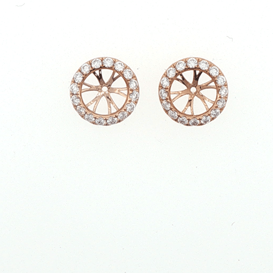 Vardy's Collection Round Diamond Halo Setting Jackets in 18K Rose Gold (0.44ct)