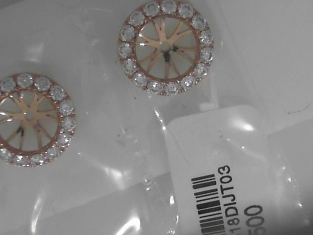 Vardy's Collection Round Diamond Halo Setting Jackets in 18K Rose Gold (0.73ctw)