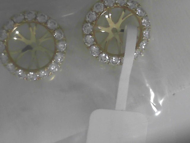 Vardy's Collection Round Diamond Halo Setting Jackets in 18K Yellow Gold (1.04ct)