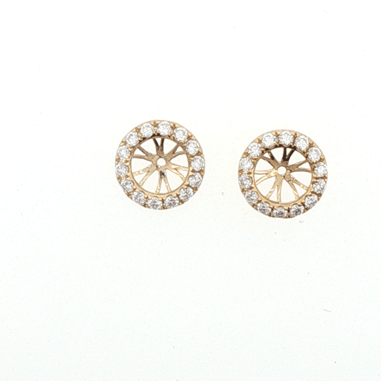Vardy's Collection Round Diamond Halo Setting Jackets in 18K Yellow Gold (1.04ct)