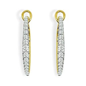 Vardy's Collection Round Diamond Hoop Earrings in 14K Yellow Gold (1.25ct)