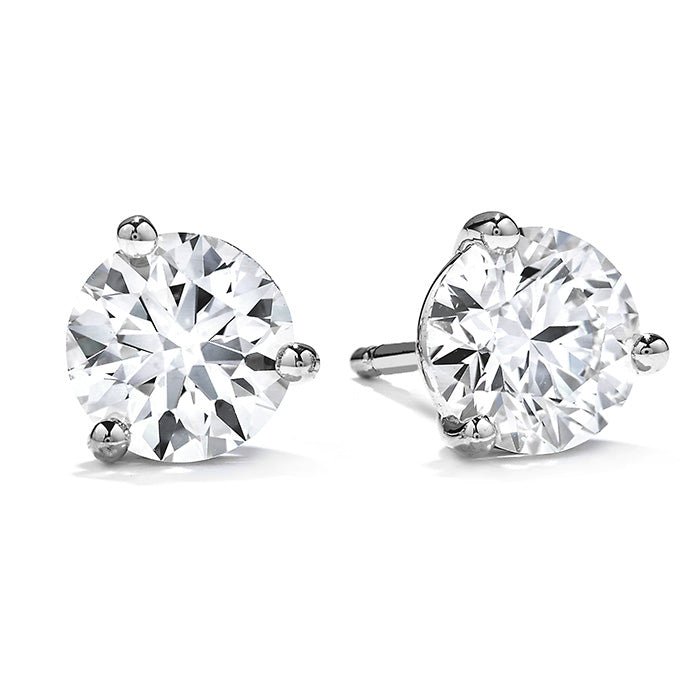 Vardy's Collection Round Diamond Martini Stud Earrings in 14K White Gold (1.01ct)