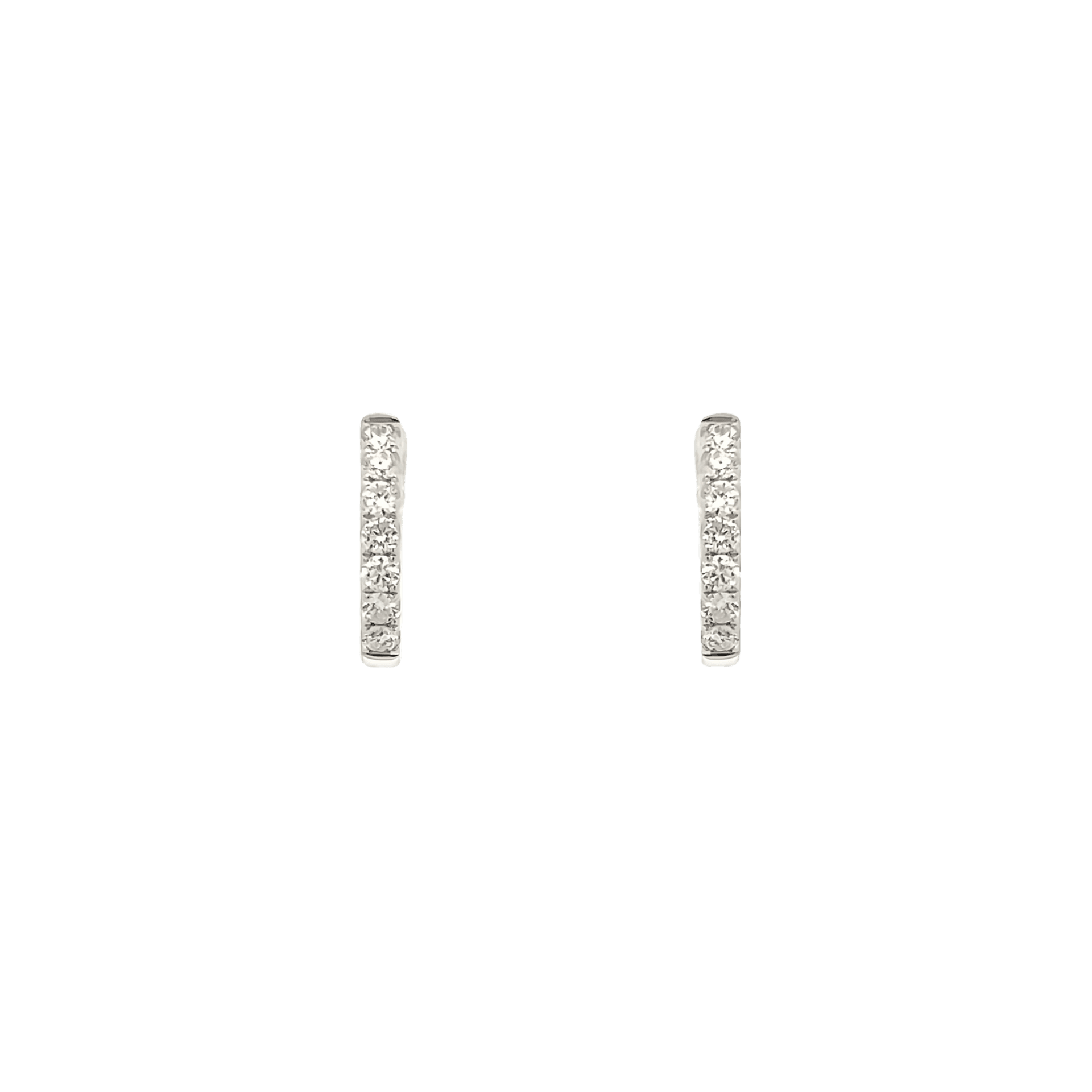 Vardy's Collection Round Diamond Polished White Medium Hoop Earrings in 14K White Gold (0.49ct)