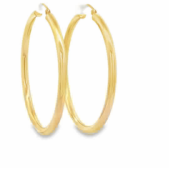 Vardy's Collection Round Gold Hoop Earrings in 14K Yellow Gold