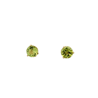 Vardy's Collection Round Peridot Stud Earrings in 14K Yellow Gold (3.02tcw)