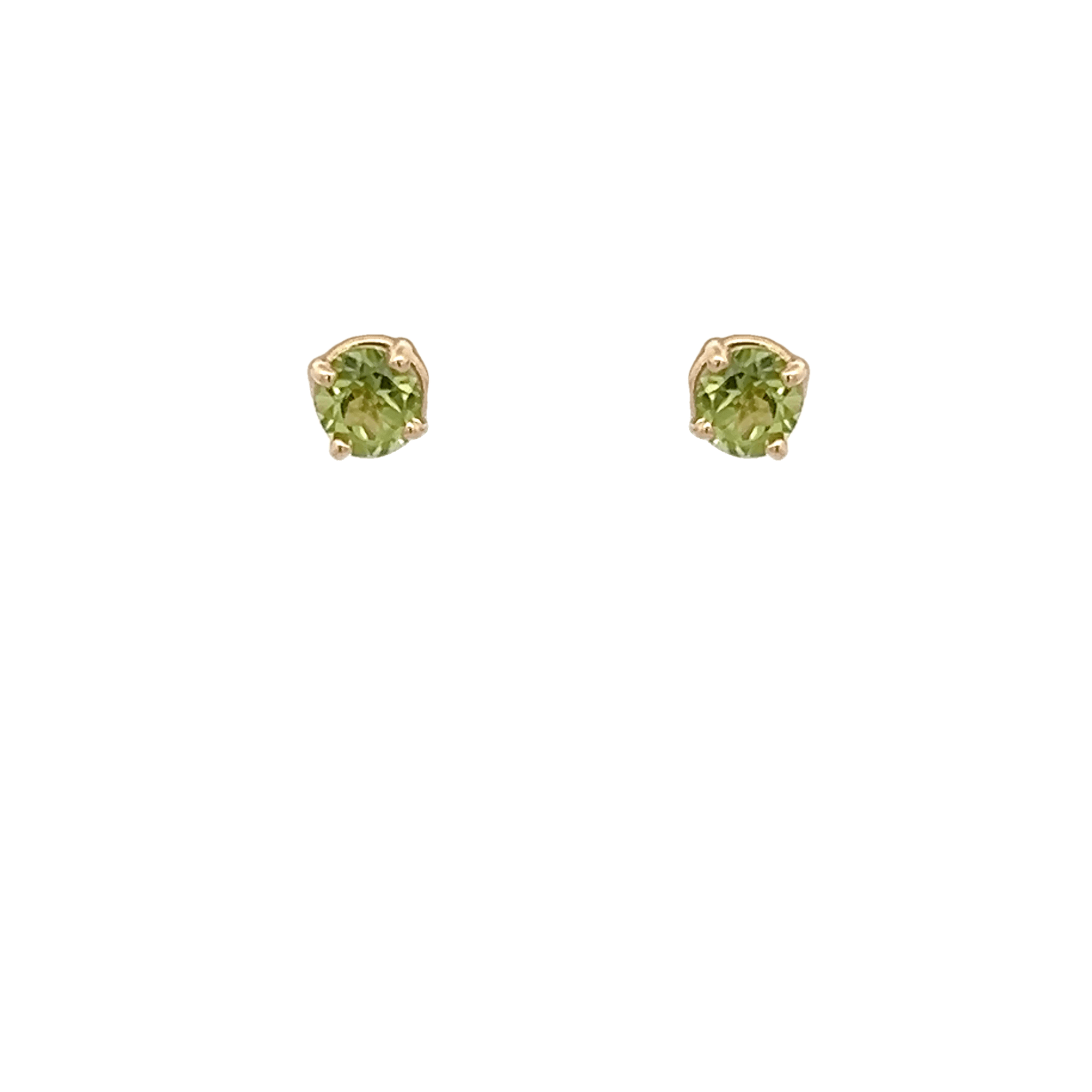 Vardy's Collection Round Peridot Stud Earrings in 14K Yellow Gold
