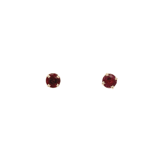 Vardy's Collection Round Ruby Stud Earrings in 14K Yellow Gold (0.25ctw)