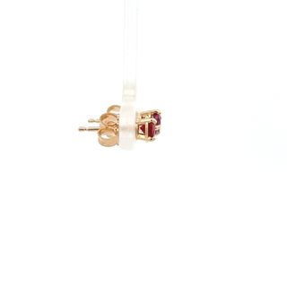 Vardy's Collection Round Ruby Stud Earrings in 14K Yellow Gold (0.25ctw)
