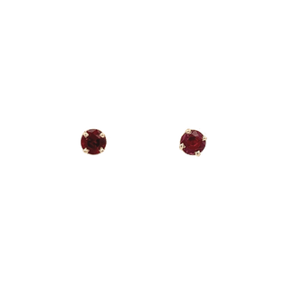 Vardy's Collection Round Ruby Stud Earrings in 14K Yellow Gold (0.25ctw)