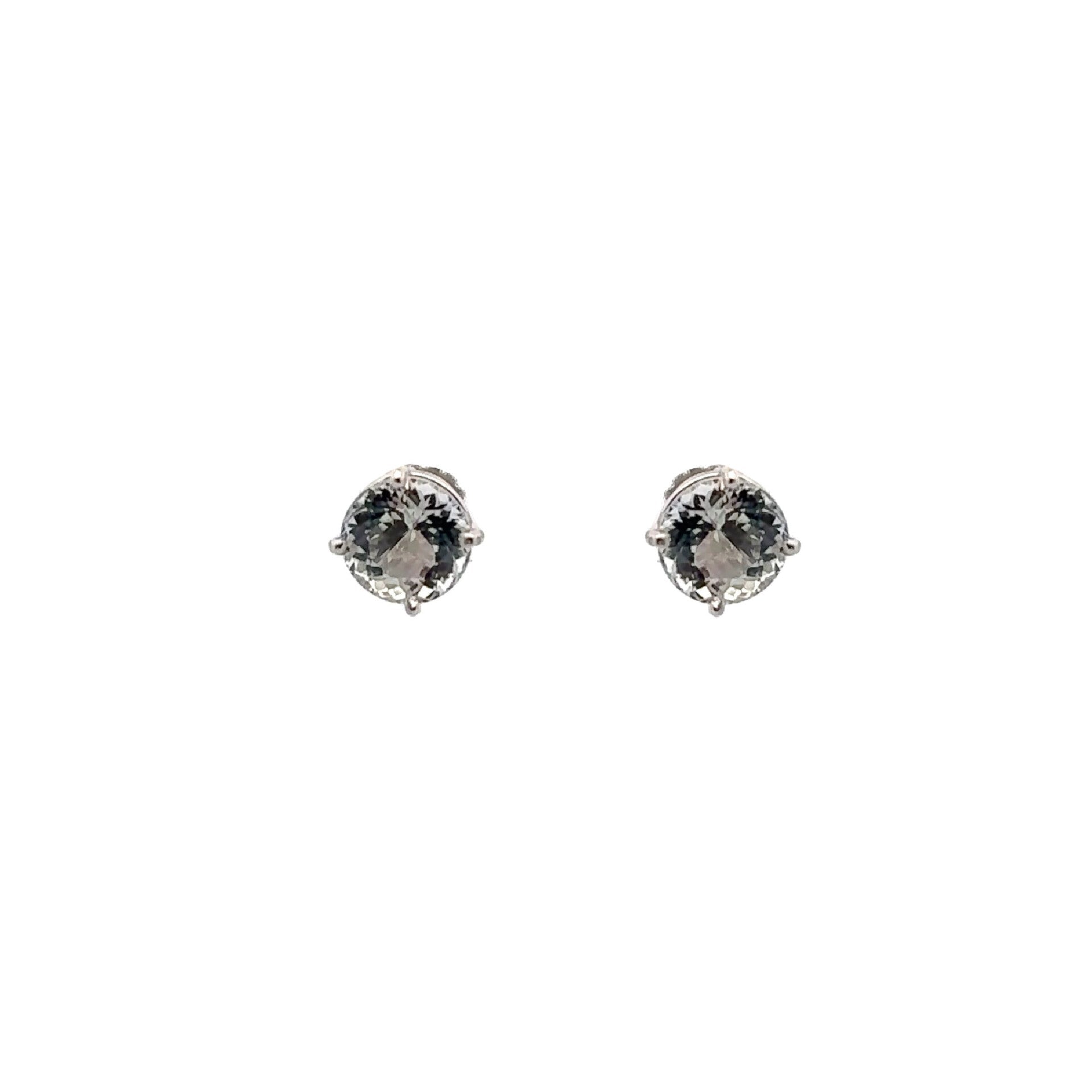 Vardy's Collection Round Topaz Small Hoop Earrings in 14K White Gold (5.98ctw)